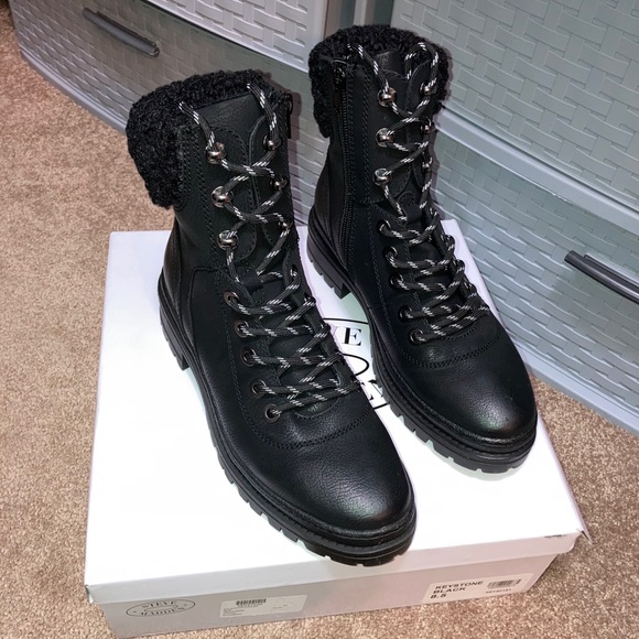 Steve Madden Shoes - Steve Madden Keystone Faux Fur Black Boots 8.5